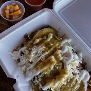 Pork burrito bowl! Mango salsa is amazing!!