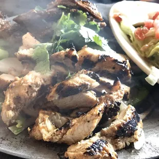 Chicken and seafood fajita combo