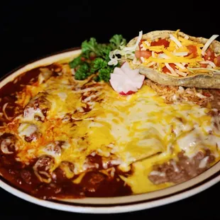 a plate of mexican food