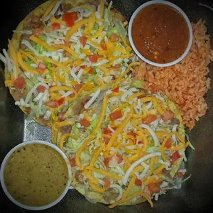 a plate of mexican food