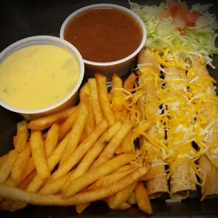 a plate of mexican food