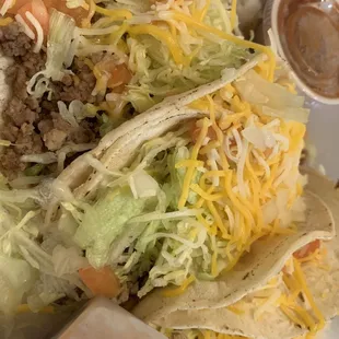 a plate of mexican food