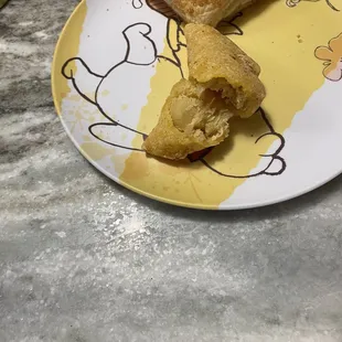 Empanada and guava pastry.