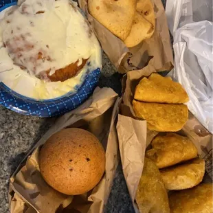 a variety of food items