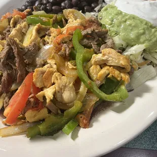 Mixed lunch fajitas.