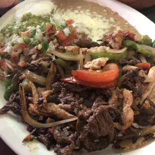 Chicken &amp; Steak fajitas.