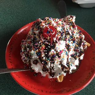 The fried ice cream was terrible. The ice cream and corn flake topping was stale.