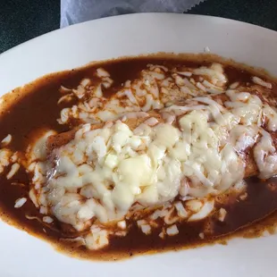 Cheese enchilada. It was okay, but the cheese on top wasn't all the way melted.