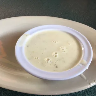 Small queso was runny. You can see the bubbles from the microwave.