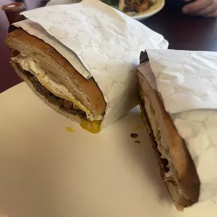 Carne Asada Torta With Fried Eggs Over Medium