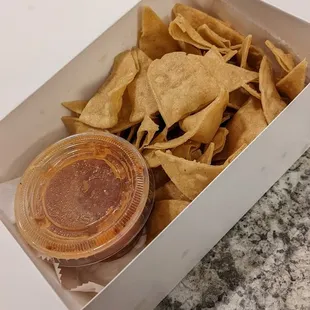 Chips and Salsa Side with Red Salsa