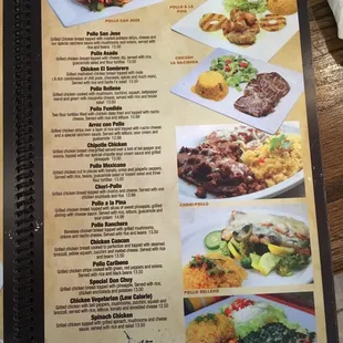 a menu for a mexican restaurant