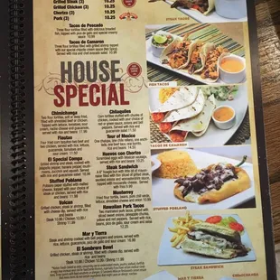 a menu for a mexican restaurant