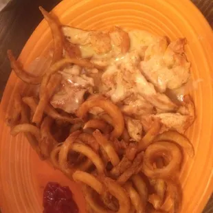 Kids Meal:  Chicken &amp; rice (substituted rice for french fries)