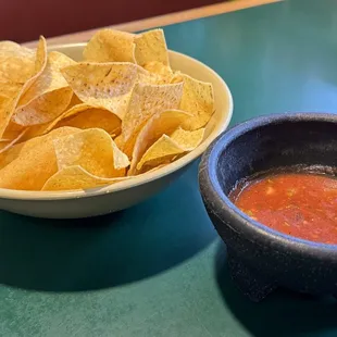 Free warm chips and salsa