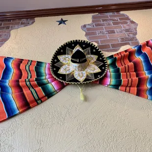 a sombrero on the wall