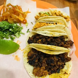 Chorizo Taco and chicken tacos