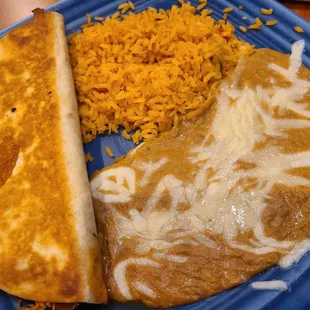 Kids Quesadilla Rice and Beans -  $6.95