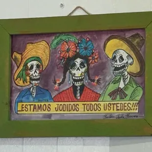 Amusing art. If you don't like the food or service.