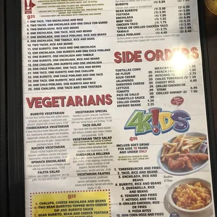 menu