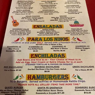 the menu