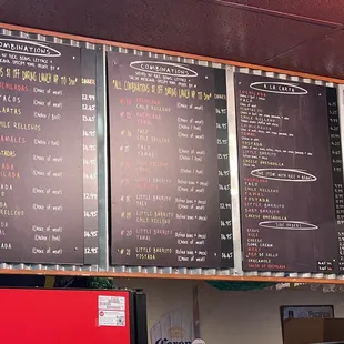 menus and prices