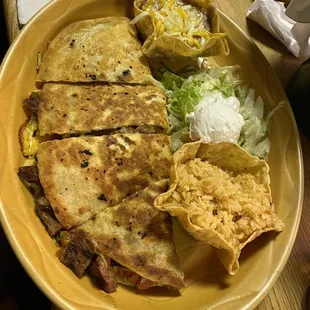 a plate of mexican food