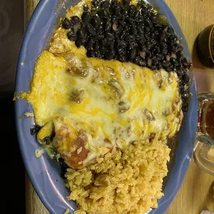 Two burritos &amp; black beans