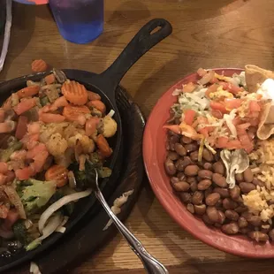 two plates of mexican food