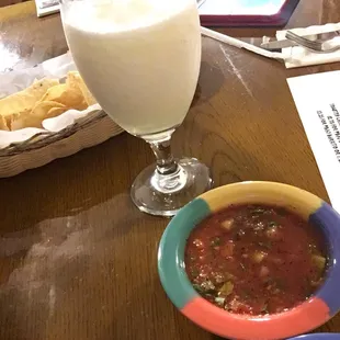 Best salsa around and a margarita