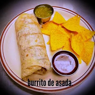 Steak burrito, lunch!