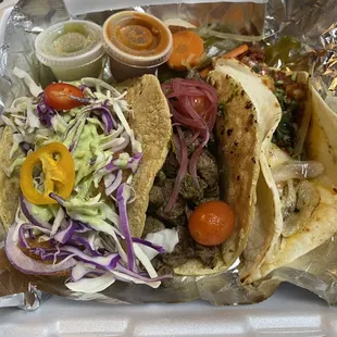 Baja shrimp, steak, queso