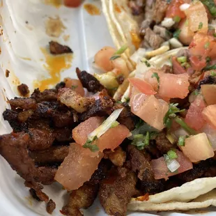 Al Pastor meat was good! You can see I got excited and ate some before remembering to take a pic.