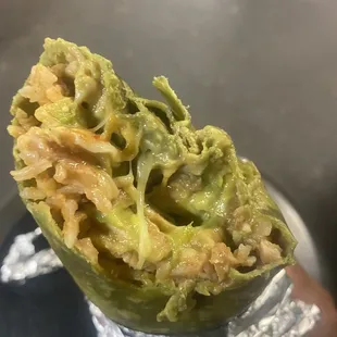 Super grilled chicken burrito spinach tortilla