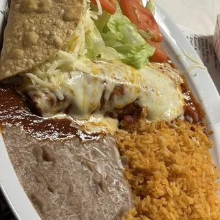 One Enchilada And One Crispy Taco