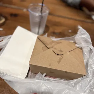 a box of food on a table