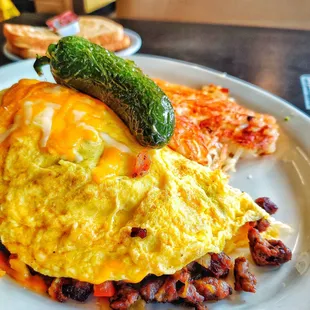 Carne asada omelette