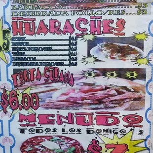 menu