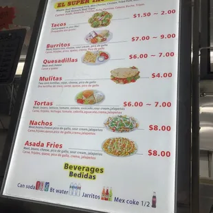 a menu for a mexican restaurant
