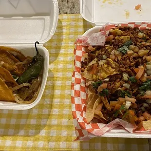 Birria tacos on left, still soggy sadly. Roasted jalapeño was fire.