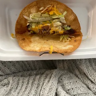(Lack there of) shredded beef taco. No meat under the lettuce either.