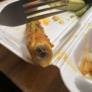 Skimpy meat in rolled tacos