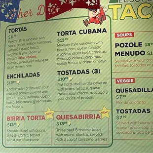 Menu board