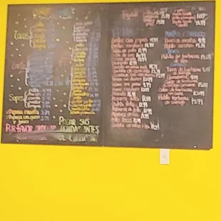 The menu