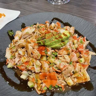 a plate of food on a table