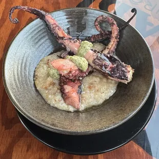 Octopus with malanga puree.