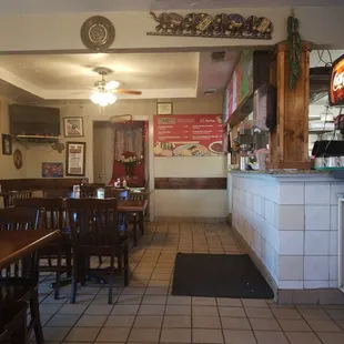 Inside of the Restaurant. It's a homely, intimate place. I like this decor.