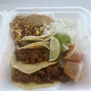 Dry chorizo and egg taco.