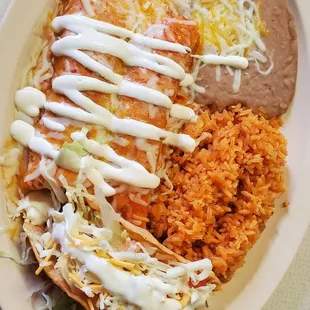 Enchilada and taco dinner