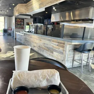 Look at this HUGE build your own breakfast burrito.